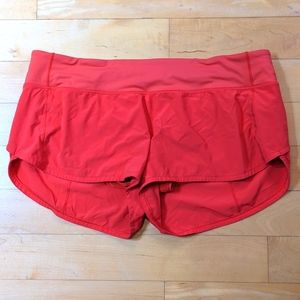 Lululemon Speed Up Short 2.5" Red Running Shorts Size 12